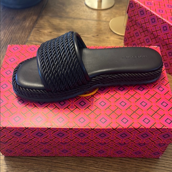 Tory Burch Black Slide Sandals - Picture 1 of 4